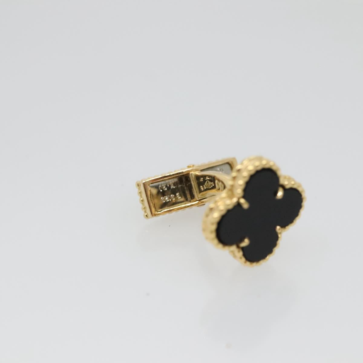 Van Cleef & Arpels Vintage Alhan Cuffs 18K Gold Tone Black Auth 133768SM