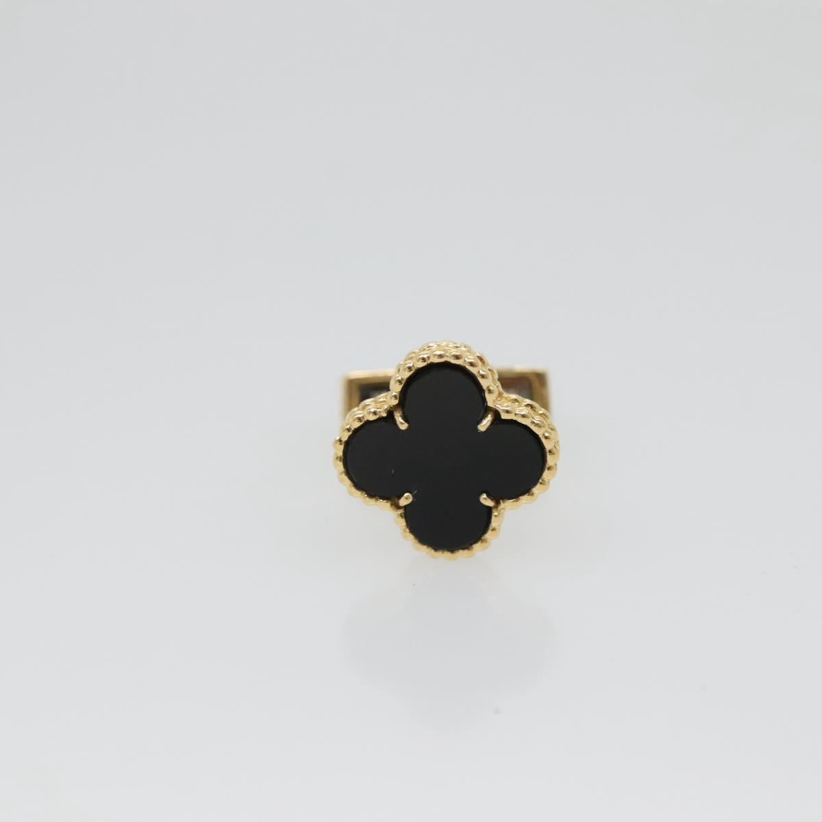 Van Cleef & Arpels Vintage Alhan Cuffs 18K Gold Tone Black Auth 133768SM