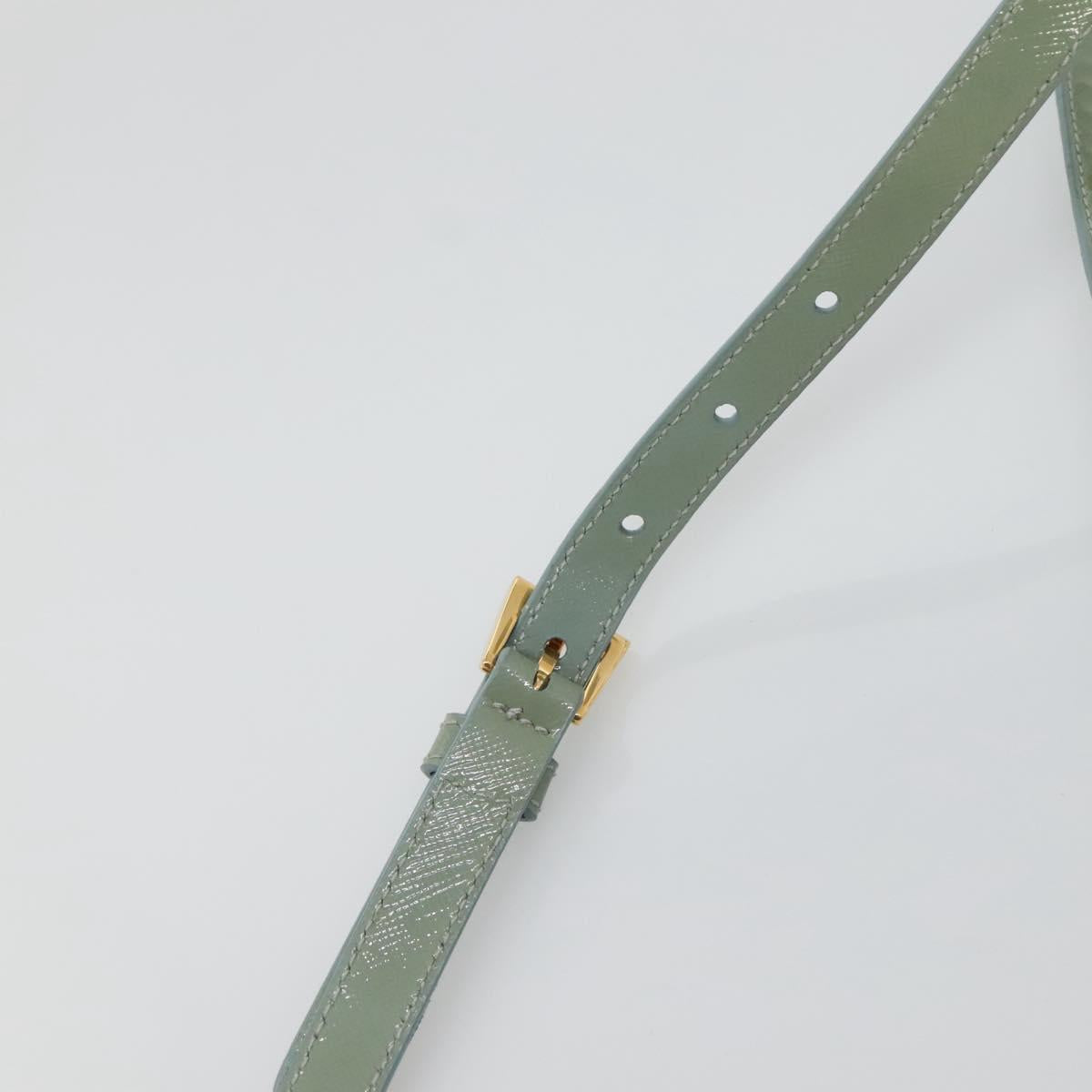 PRADA Galleria Hand Bag Safiano leather 2way Gold Light green Auth 133778