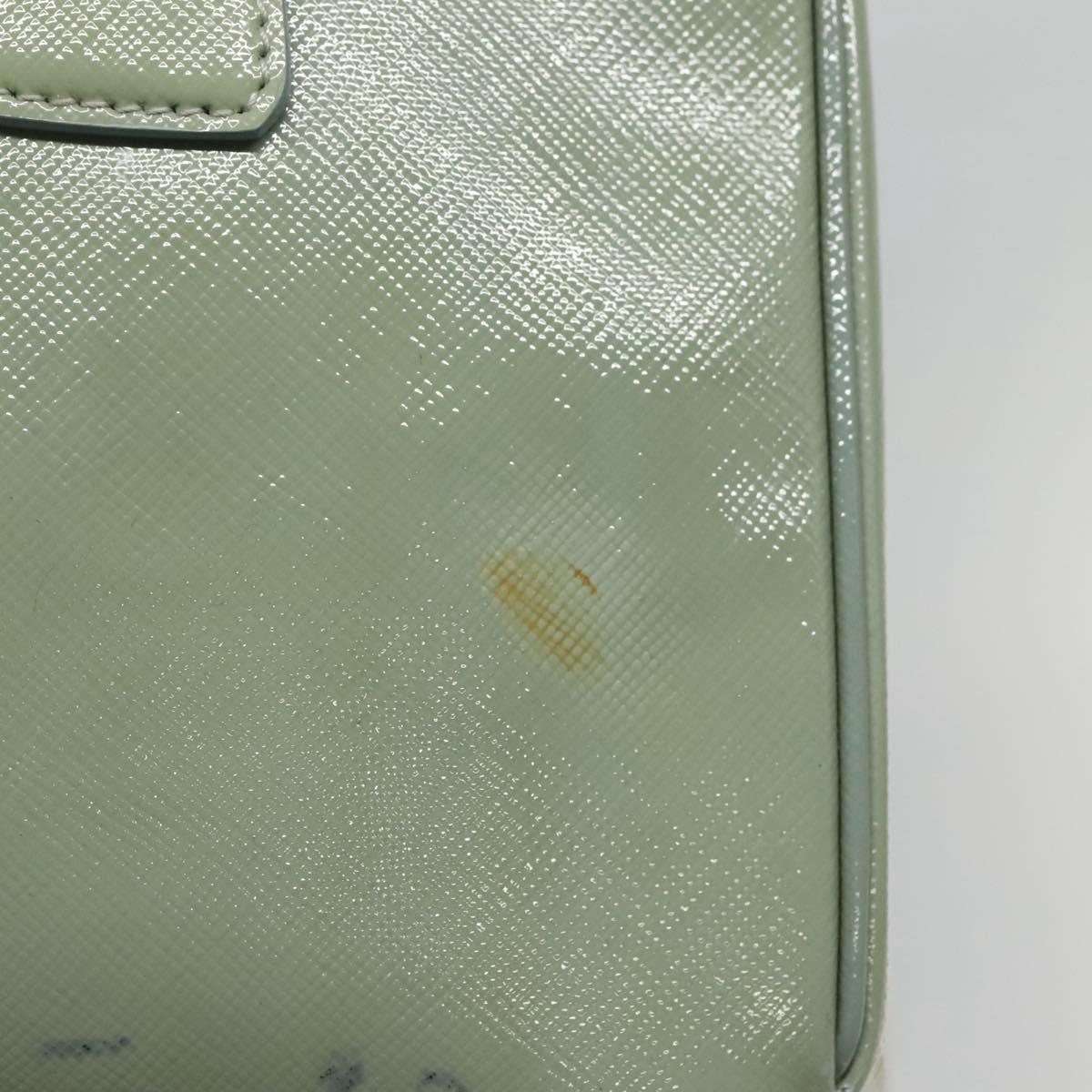 PRADA Galleria Hand Bag Safiano leather 2way Gold Light green Auth 133778