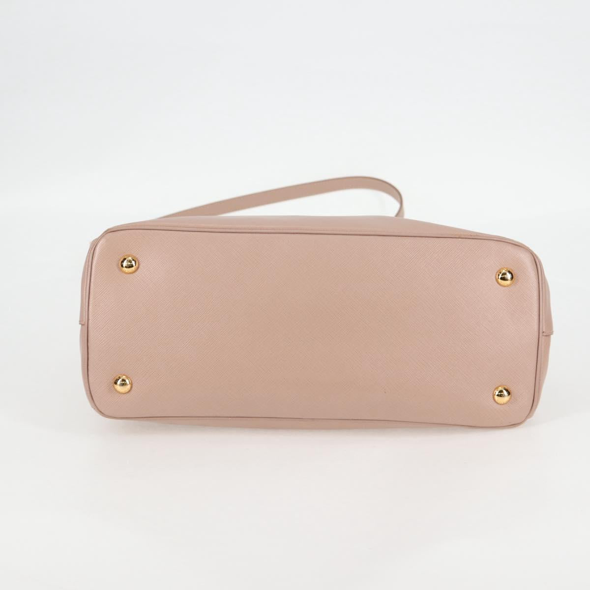 PRADA Galleria Hand Bag Safiano leather 2way Pink Gold Auth 133779