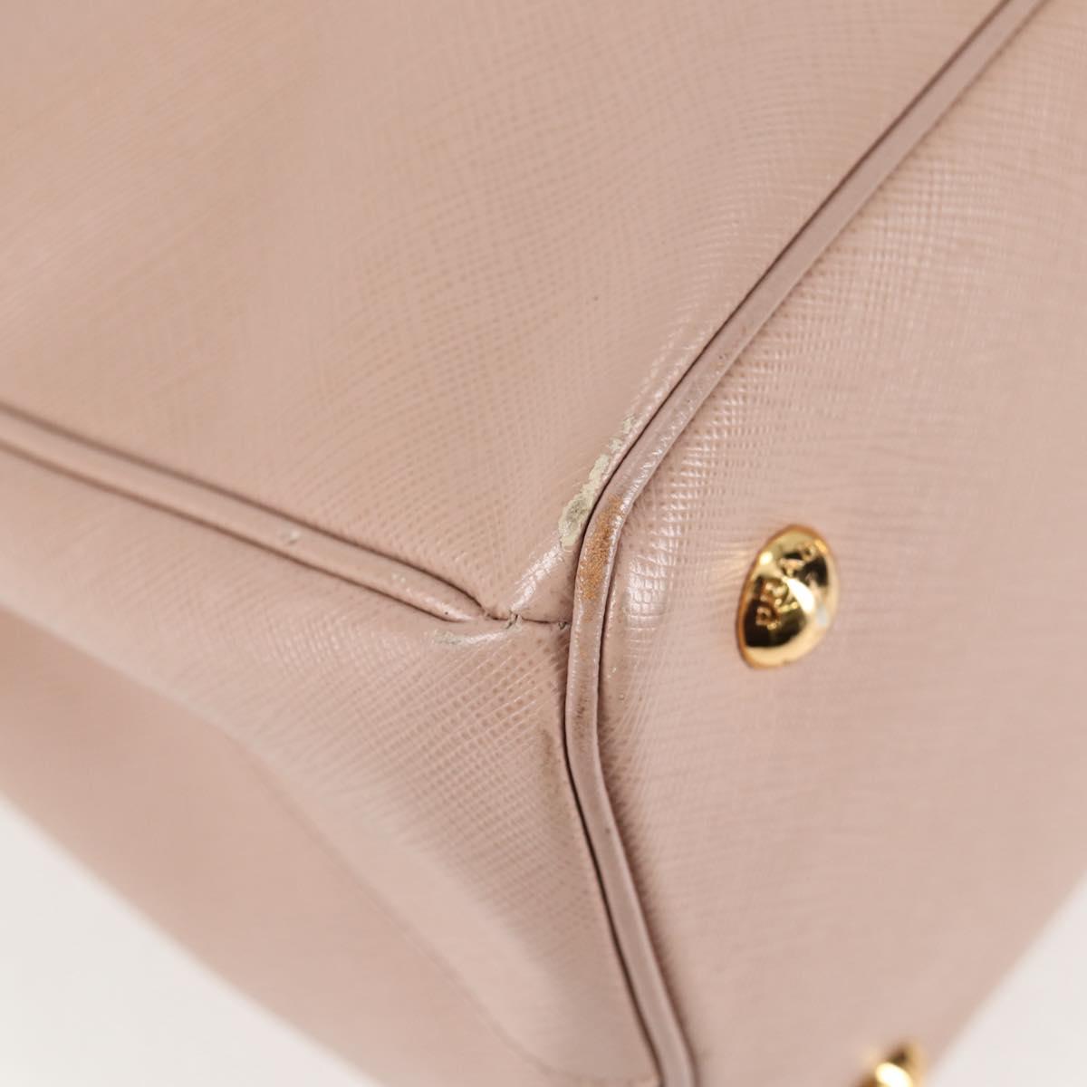 PRADA Galleria Hand Bag Safiano leather 2way Pink Gold Auth 133779