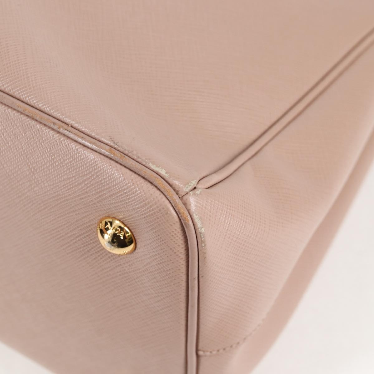 PRADA Galleria Hand Bag Safiano leather 2way Pink Gold Auth 133779