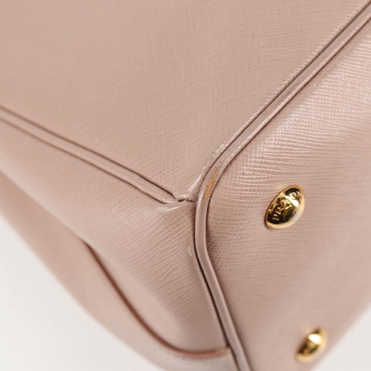 PRADA Galleria Hand Bag Safiano leather 2way Pink Gold Auth 133779