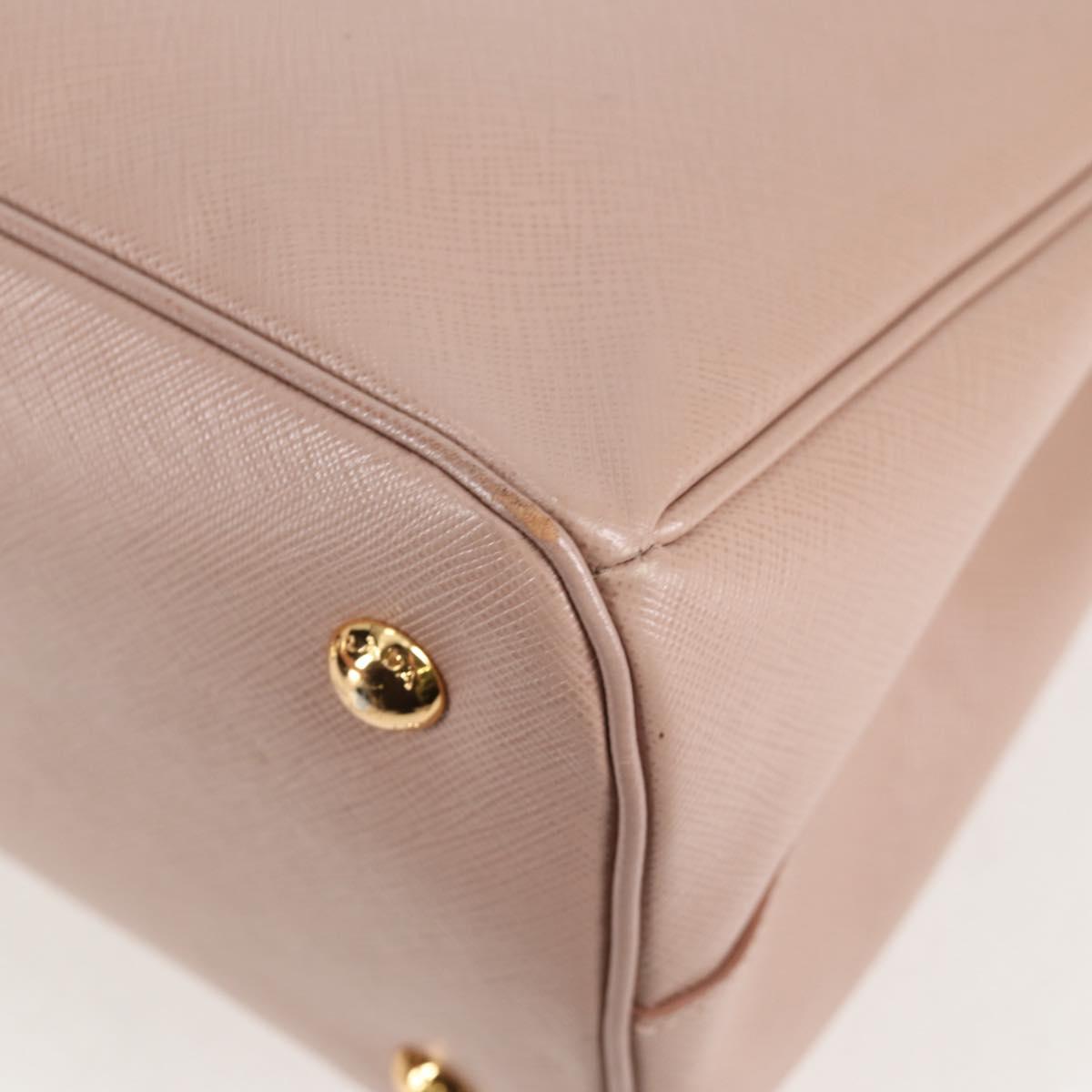 PRADA Galleria Hand Bag Safiano leather 2way Pink Gold Auth 133779