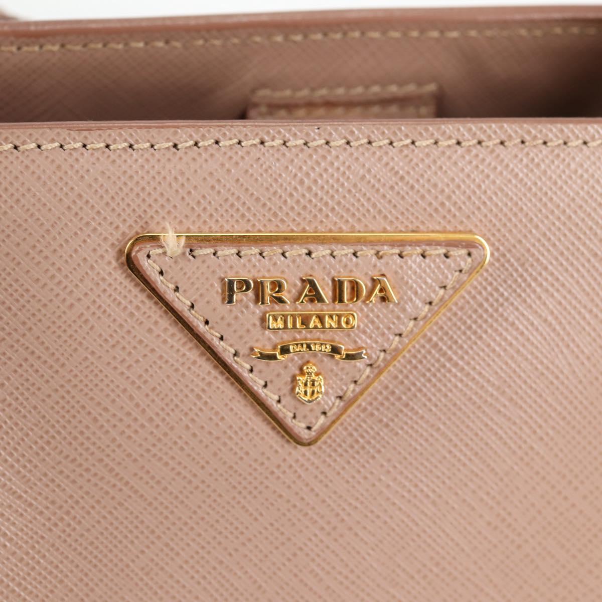 PRADA Galleria Hand Bag Safiano leather 2way Pink Gold Auth 133779