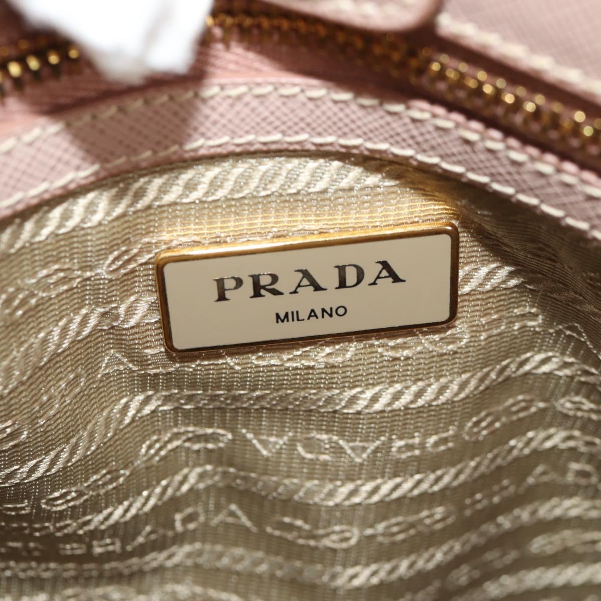 PRADA Galleria Hand Bag Safiano leather 2way Pink Gold Auth 133779