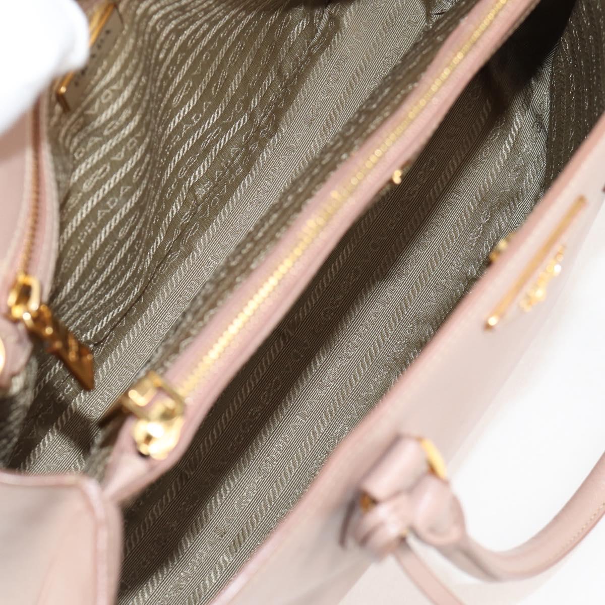 PRADA Galleria Hand Bag Safiano leather 2way Pink Gold Auth 133779