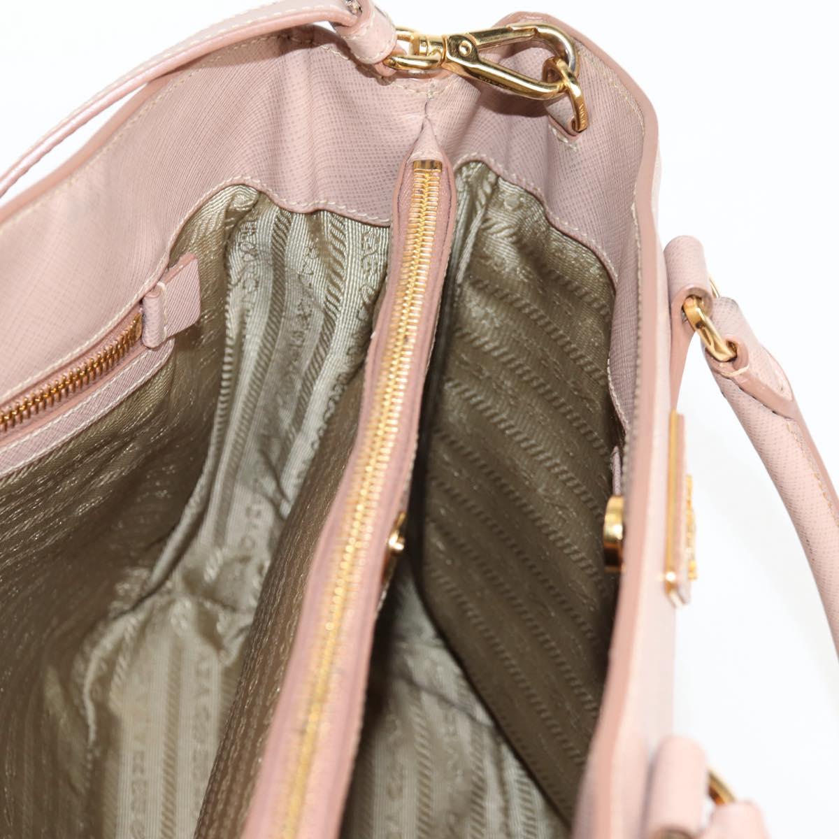 PRADA Galleria Hand Bag Safiano leather 2way Pink Gold Auth 133779