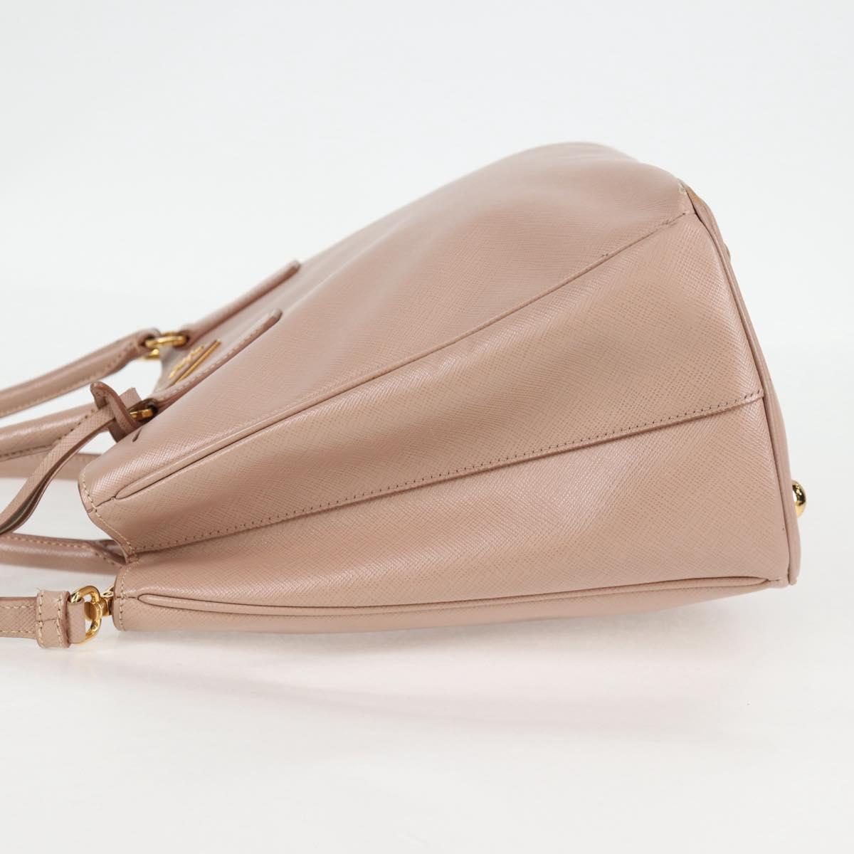 PRADA Galleria Hand Bag Safiano leather 2way Pink Gold Auth 133779