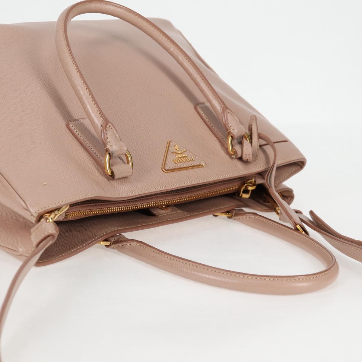 PRADA Galleria Hand Bag Safiano leather 2way Pink Gold Auth 133779