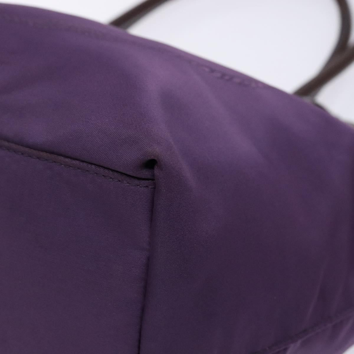 PRADA Tote Bag Nylon Purple Gold Auth 133783
