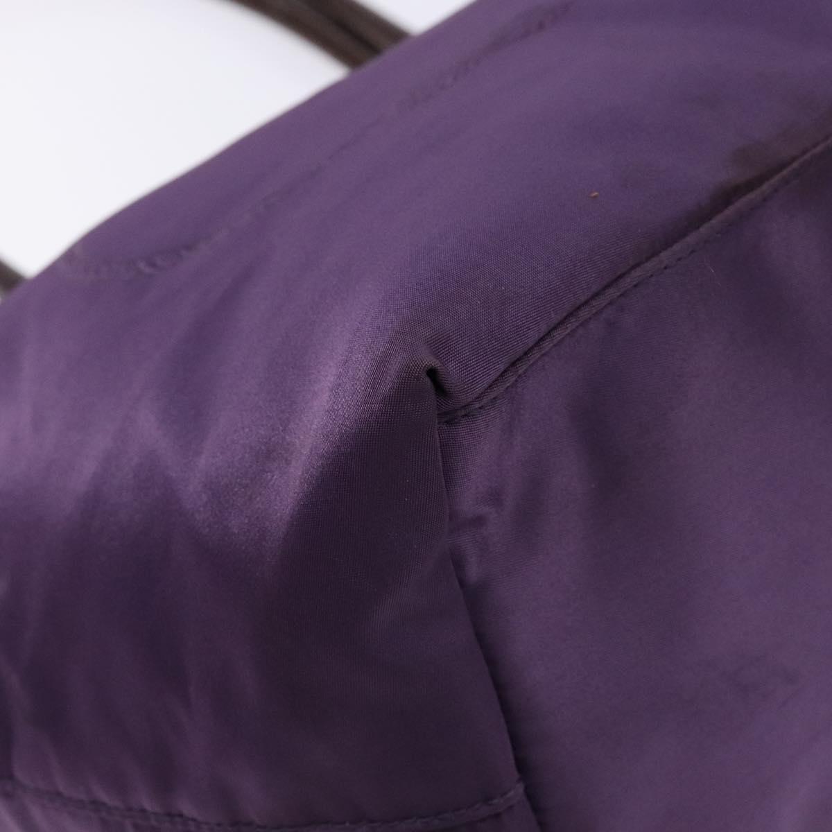 PRADA Tote Bag Nylon Purple Gold Auth 133783