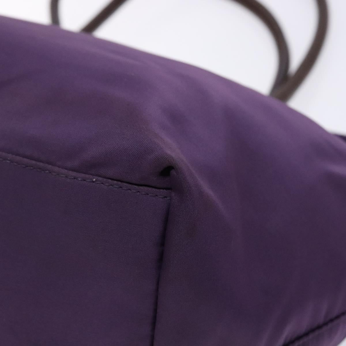 PRADA Tote Bag Nylon Purple Gold Auth 133783