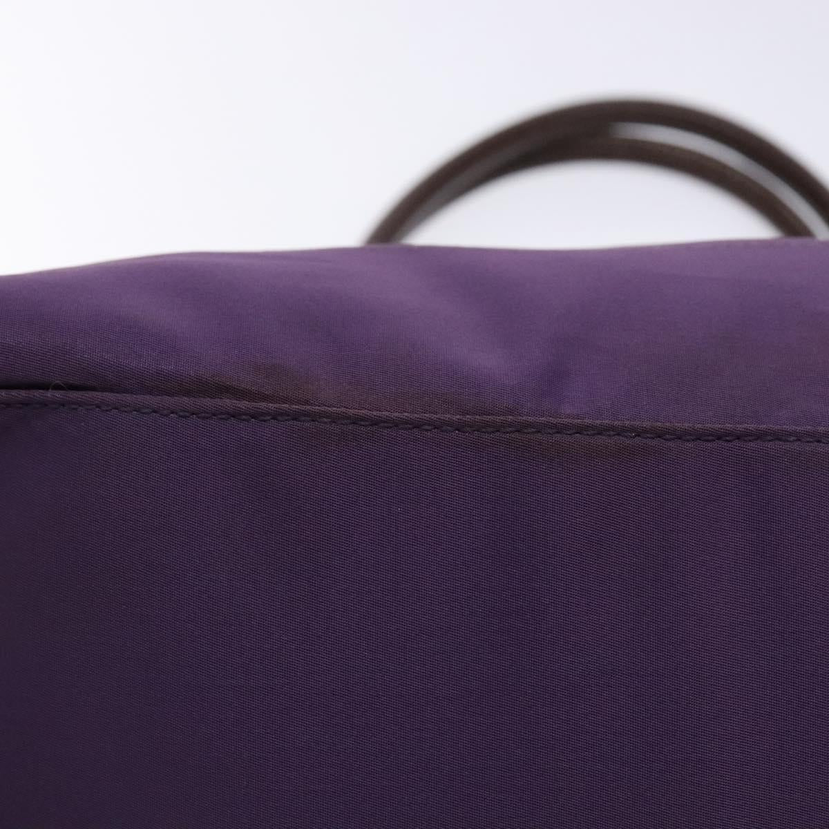 PRADA Tote Bag Nylon Purple Gold Auth 133783