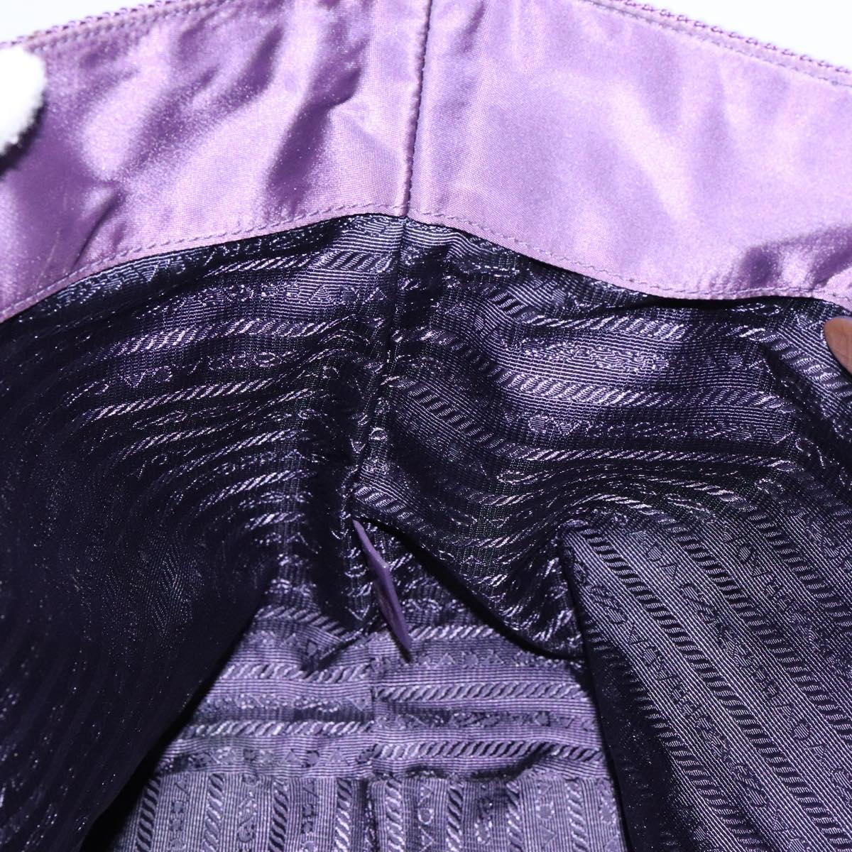 PRADA Tote Bag Nylon Purple Gold Auth 133783