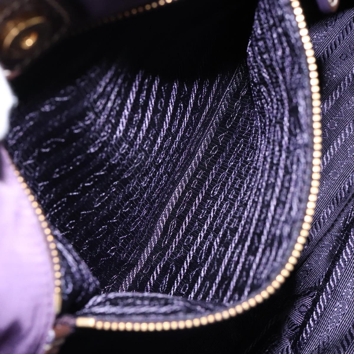 PRADA Tote Bag Nylon Purple Gold Auth 133783