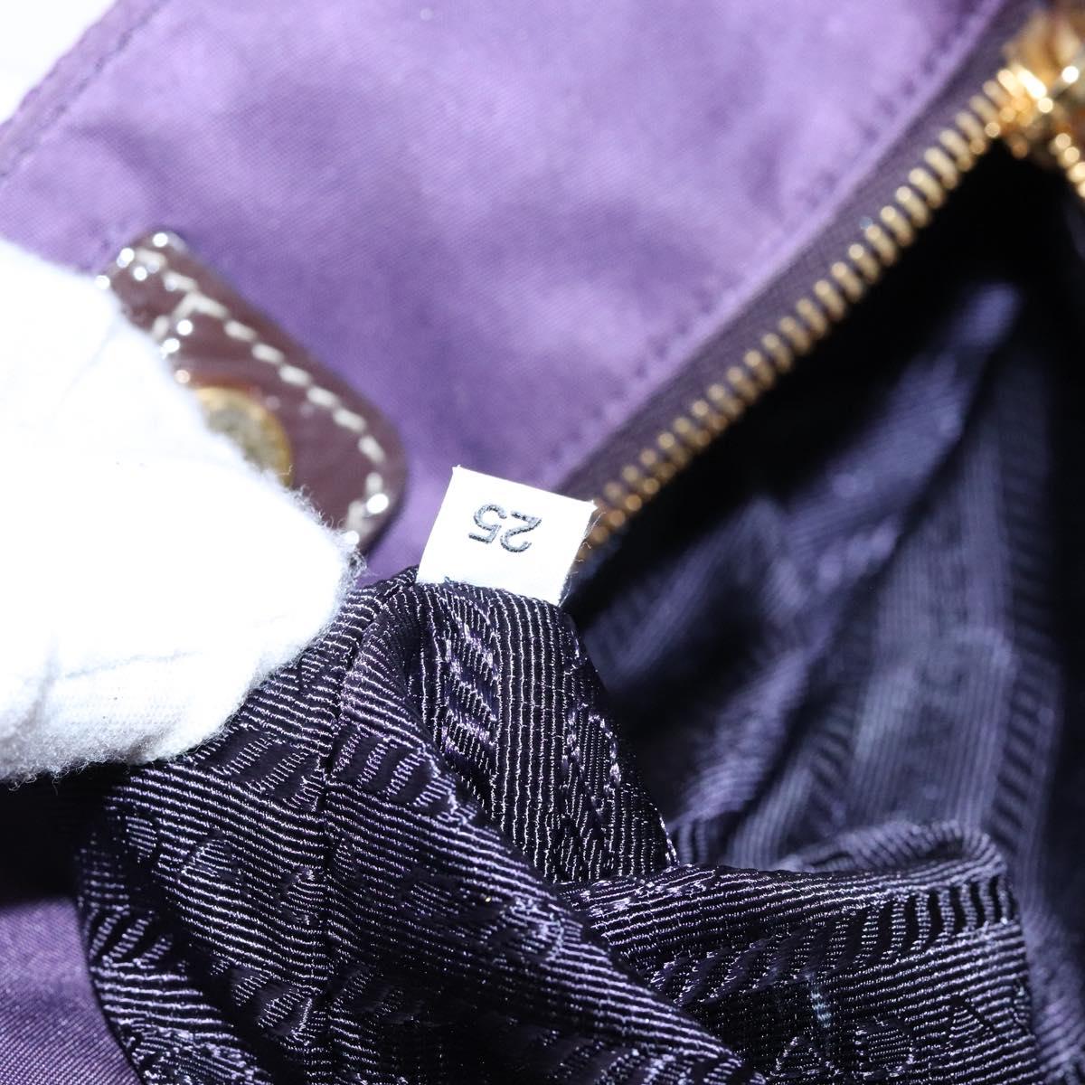 PRADA Tote Bag Nylon Purple Gold Auth 133783