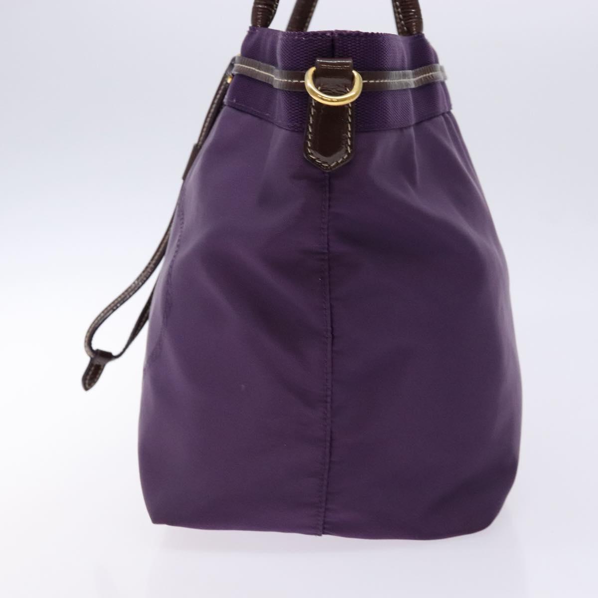 PRADA Tote Bag Nylon Purple Gold Auth 133783
