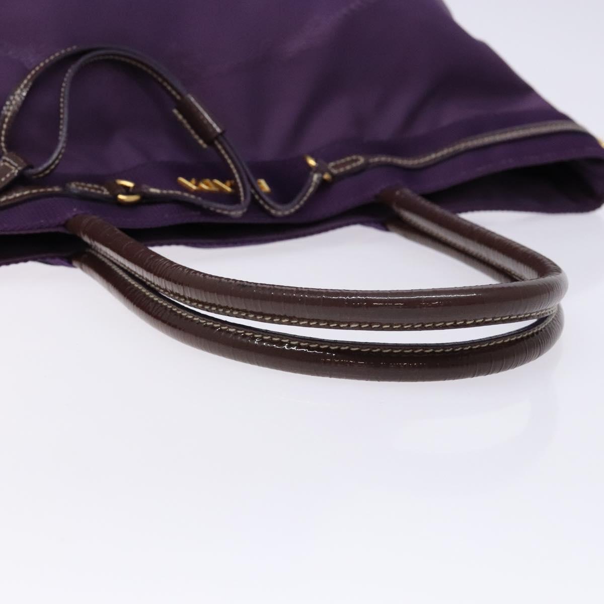 PRADA Tote Bag Nylon Purple Gold Auth 133783