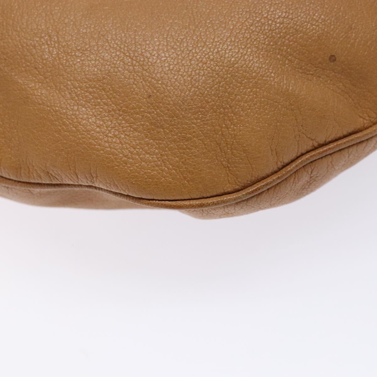 GUCCI Interlocking Shoulder Bag Leather Brown Gold 121548 Auth 133798