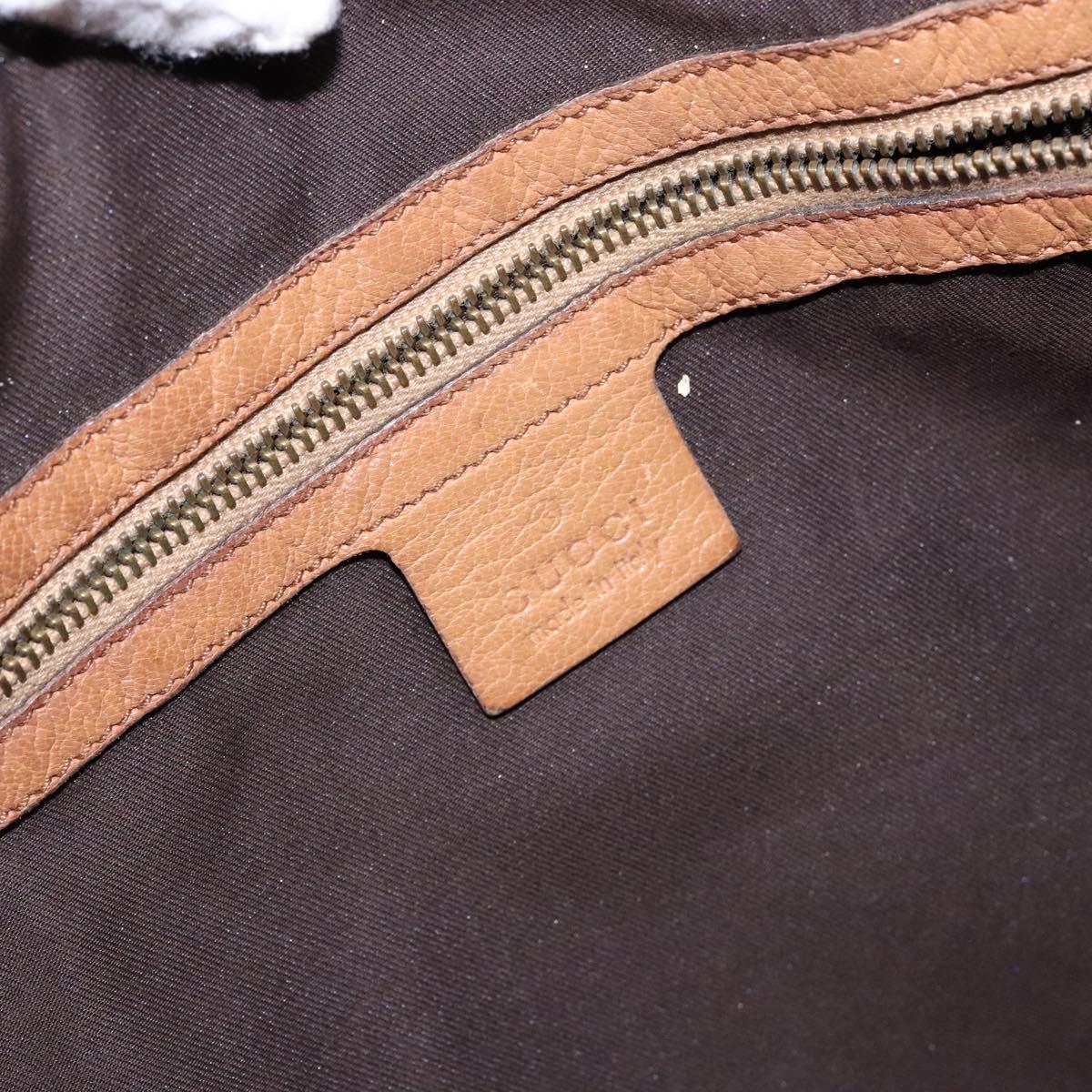 GUCCI Interlocking Shoulder Bag Leather Brown Gold 121548 Auth 133798