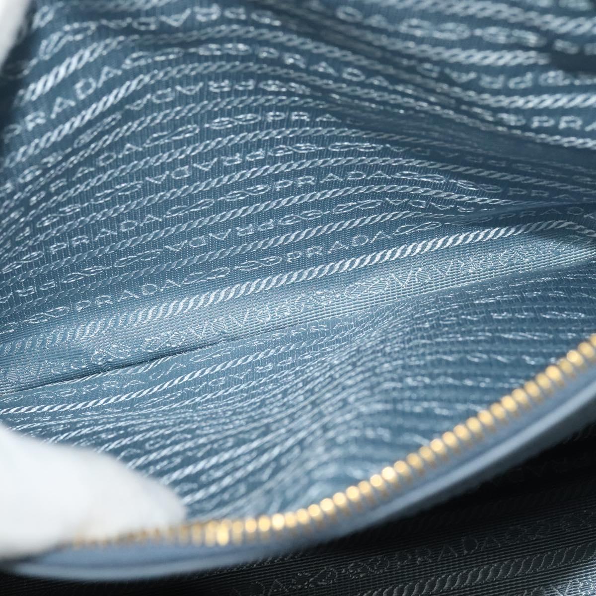 PRADA Galleria Hand Bag Safiano leather 2way Light Blue Gold Auth 133807