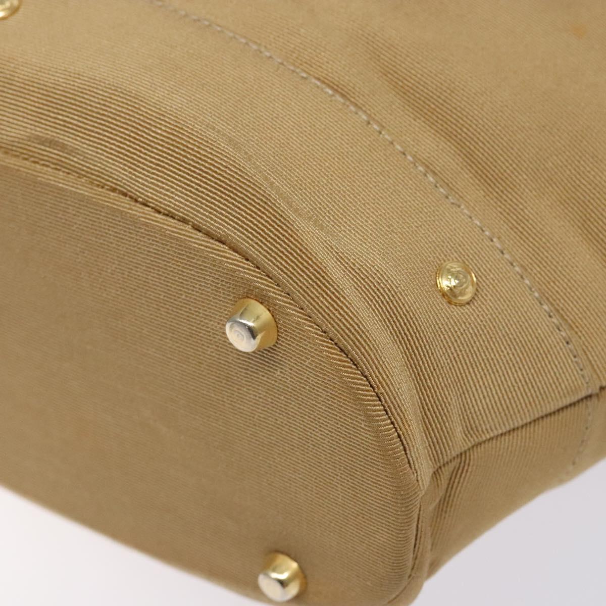 Gianni Versace Shoulder Bag Canvas Beige Gold Auth 133846