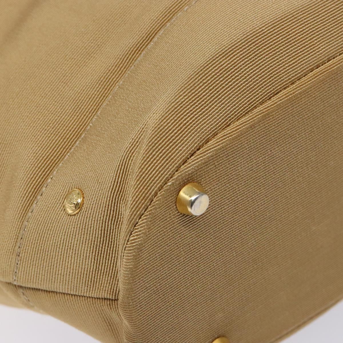 Gianni Versace Shoulder Bag Canvas Beige Gold Auth 133846