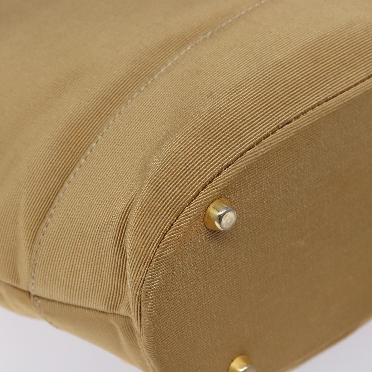 Gianni Versace Shoulder Bag Canvas Beige Gold Auth 133846