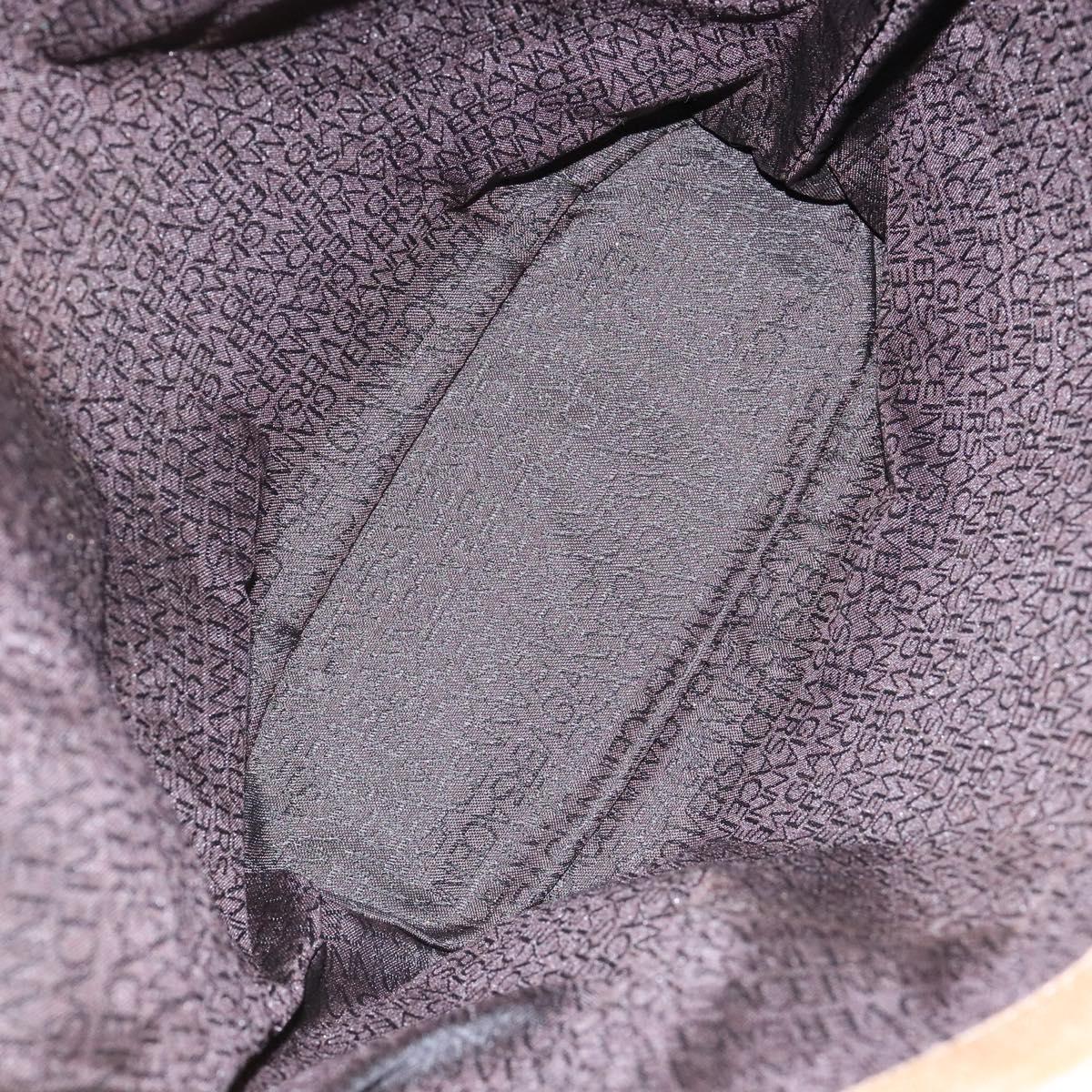 Gianni Versace Shoulder Bag Canvas Beige Gold Auth 133846