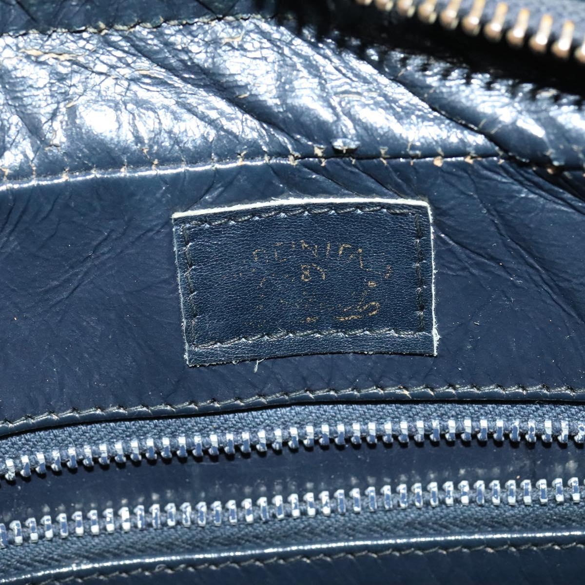 GUCCI GG Canvas Sherry Line Shoulder Bag Vintage Navy Gold Auth 133847