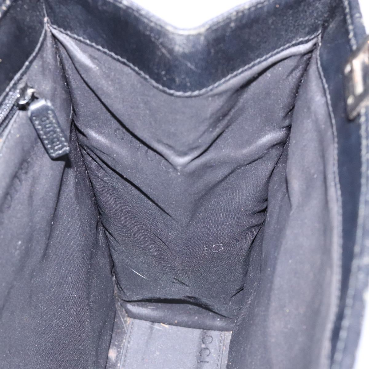 GUCCI GG Canvas Jackie Hand Bag Black Silver 002 1065 3444 Auth 133856