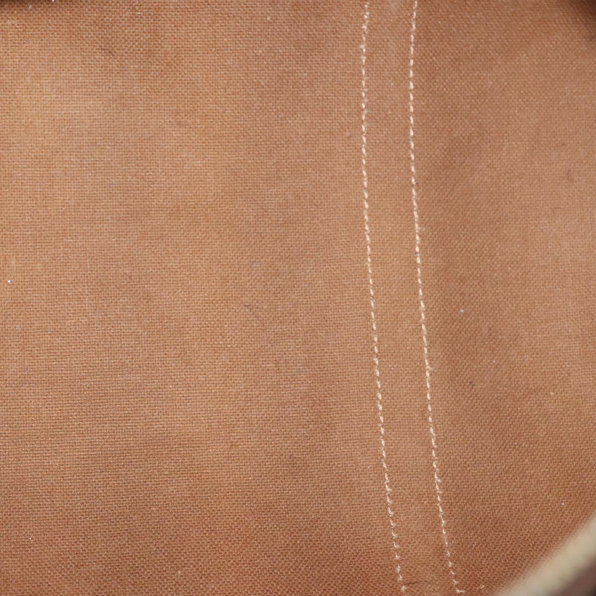 CELINE Macadam Canvas Hand Bag PVC Leather Brown Gold Auth 133859