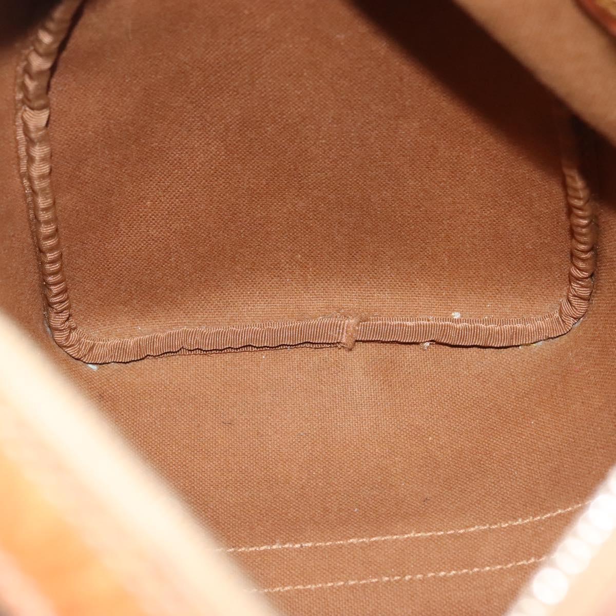 CELINE Macadam Canvas Hand Bag PVC Leather Brown Gold Auth 133859