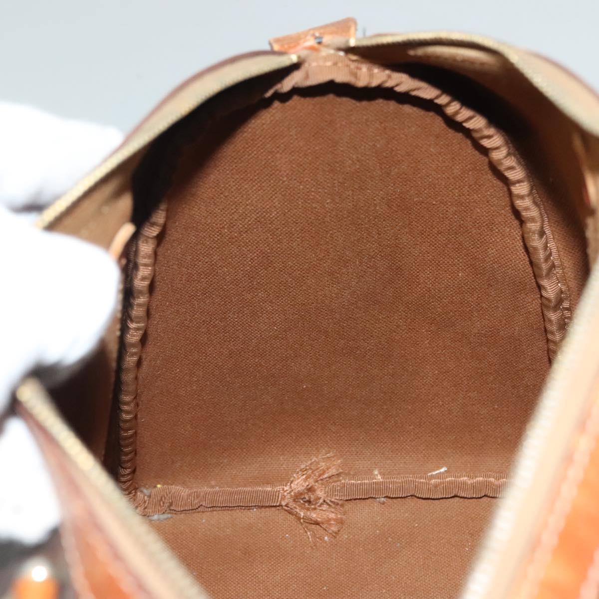 CELINE Macadam Canvas Hand Bag PVC Leather Brown Gold Auth 133859