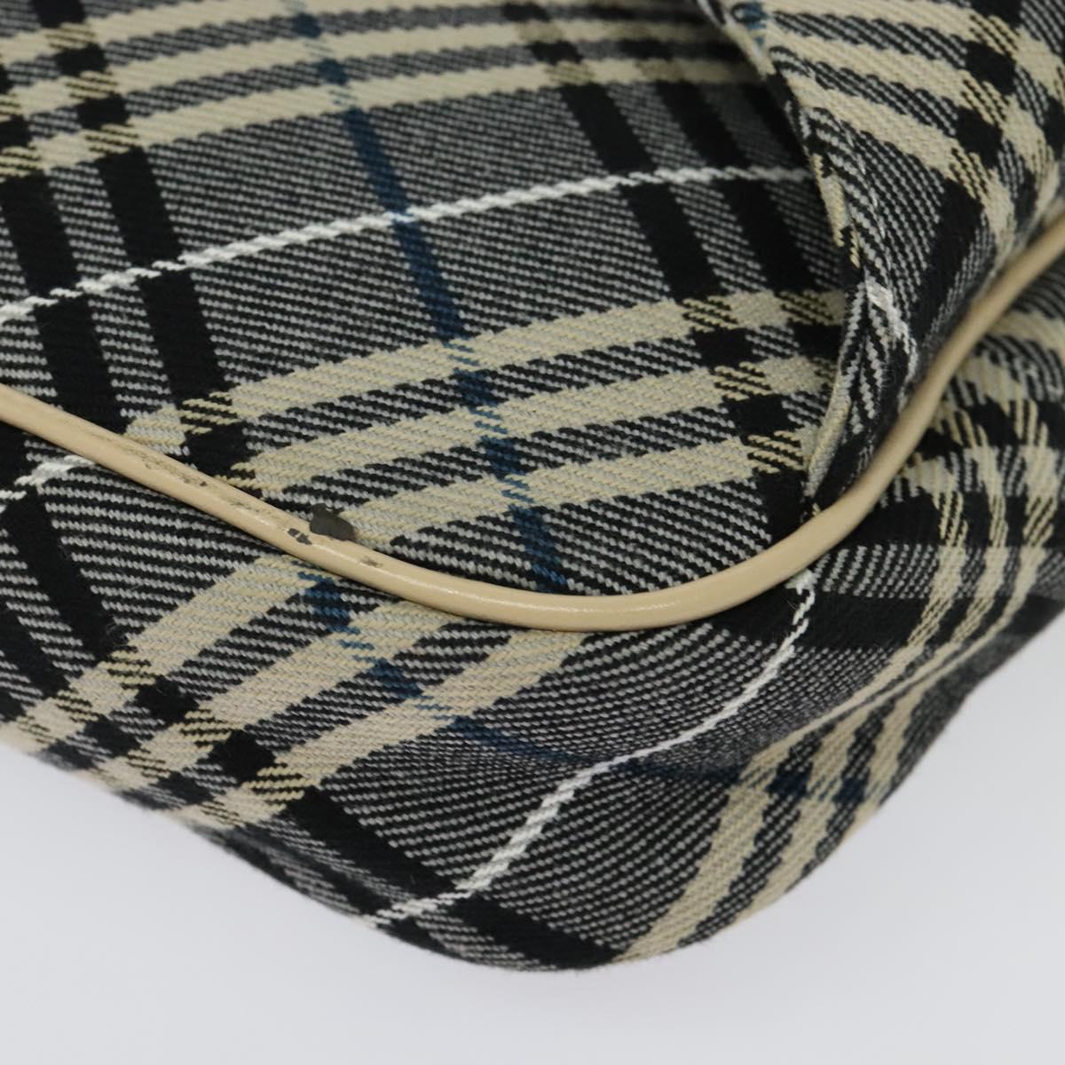 BURBERRY Nova Check Blue Label Waist bag Canvas Blue Silver Auth 133875
