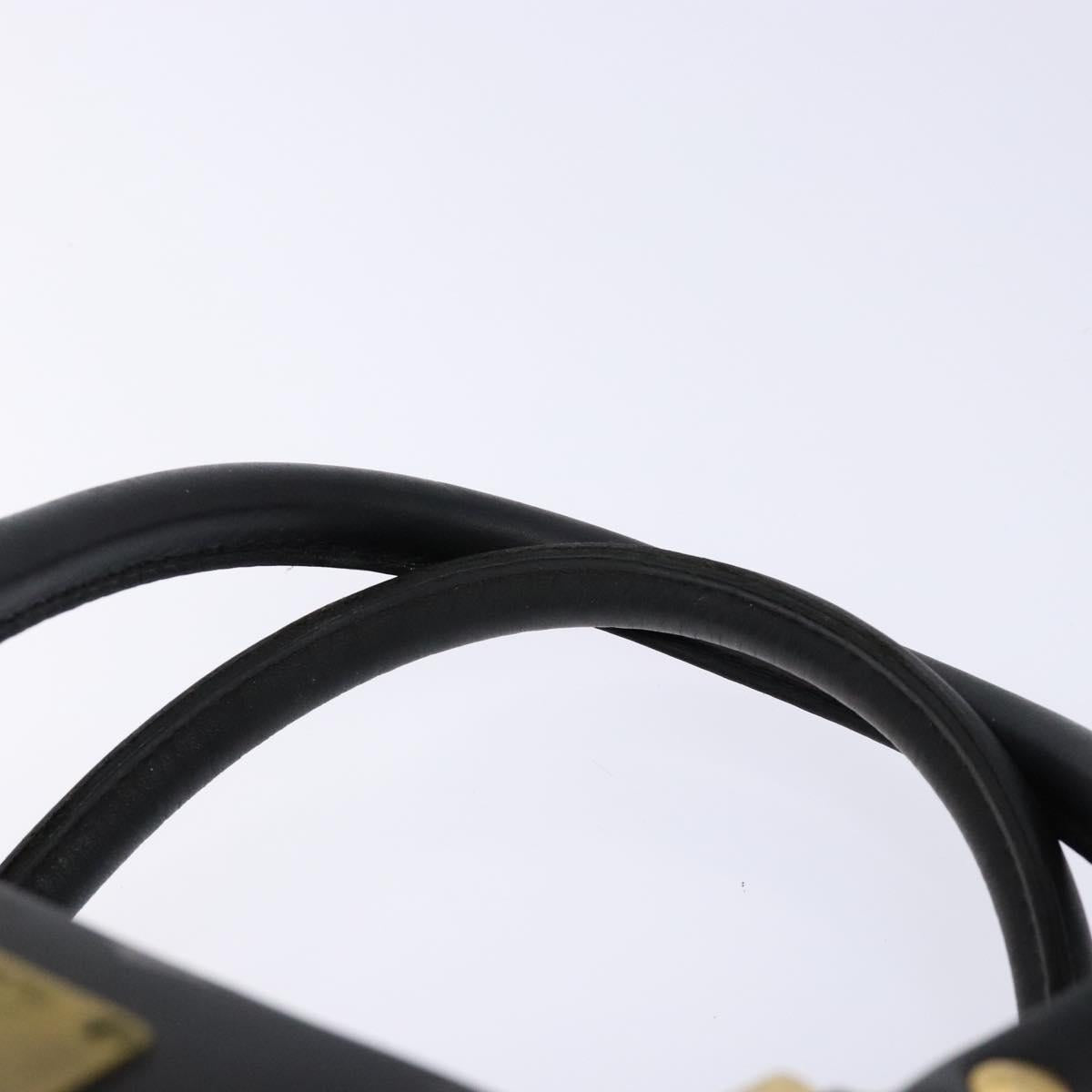 MCM Logogram Vicetos Hand Bag PVC Black Gold Auth 133885