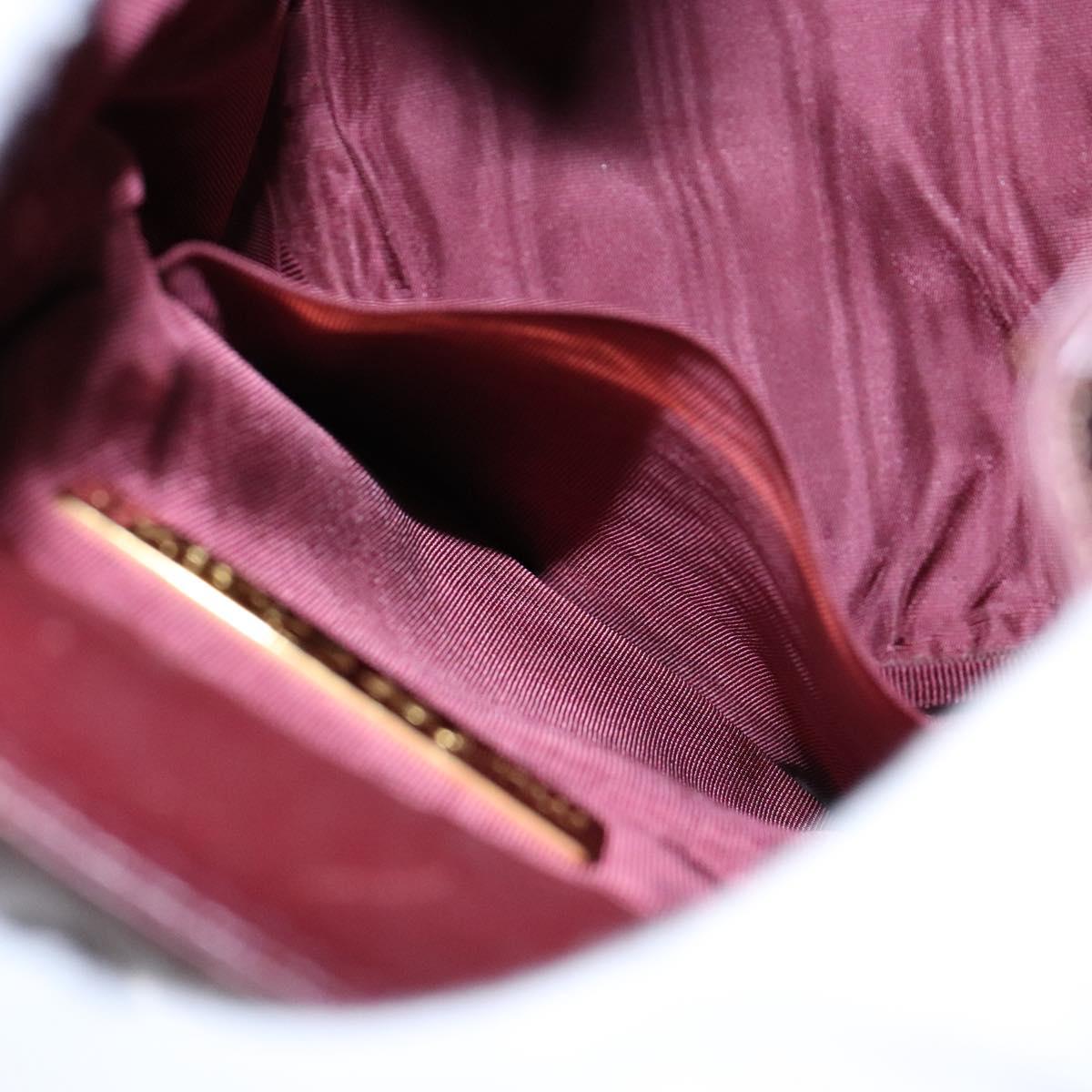 CARTIER Must Line Shoulder Bag Leather Bordeaux Gold Auth 133886