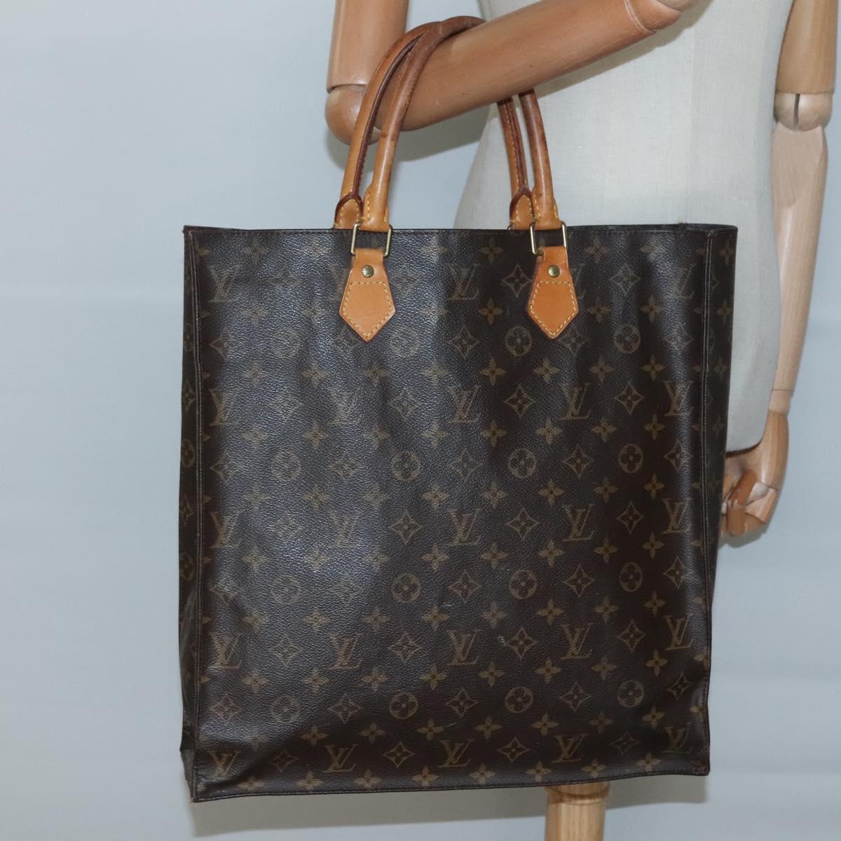LOUIS VUITTON Monogram Sac Plat Hand Bag M51140 LV Auth 133894