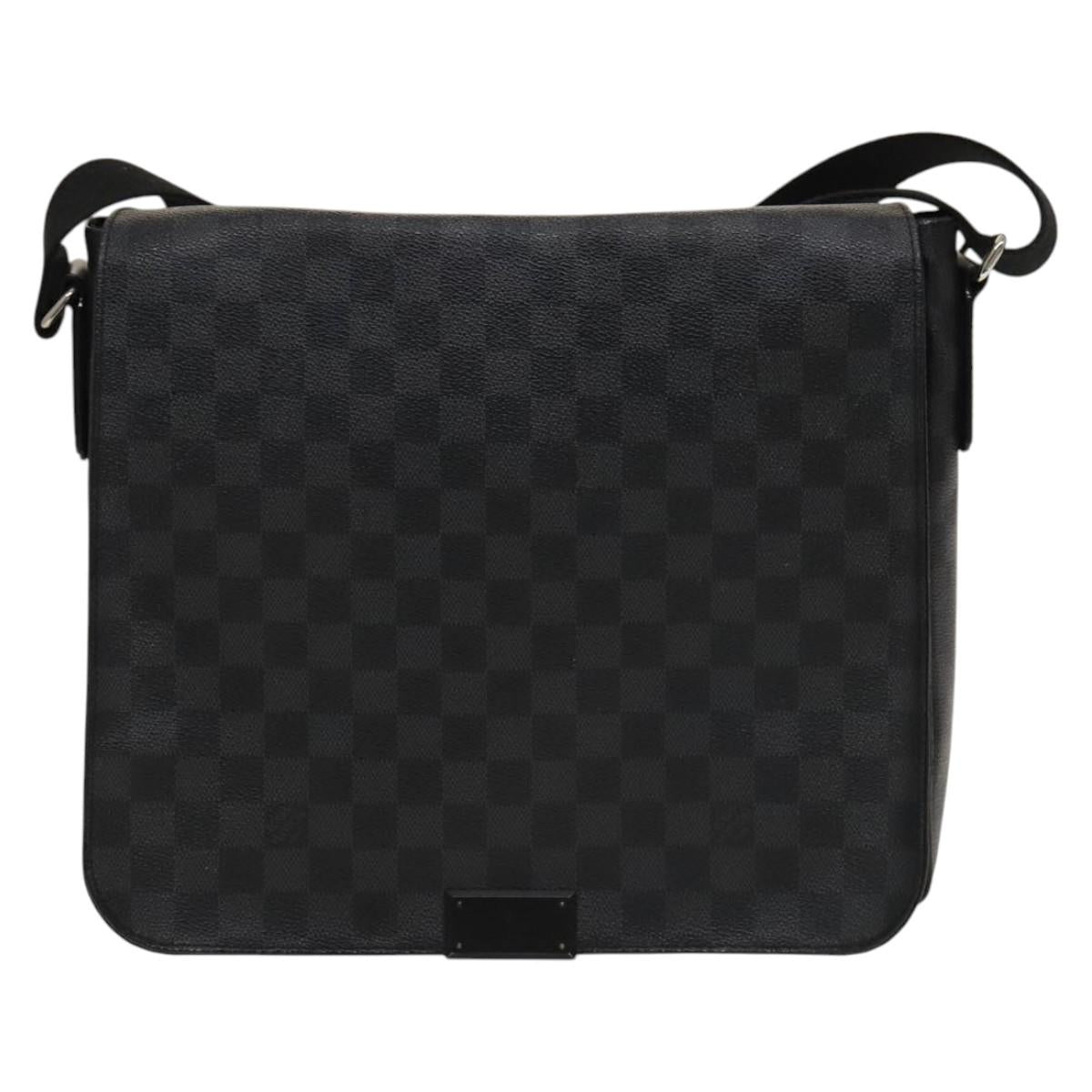 LOUIS VUITTON Damier Graphite District MM Shoulder Bag N41272 LV Auth 133908