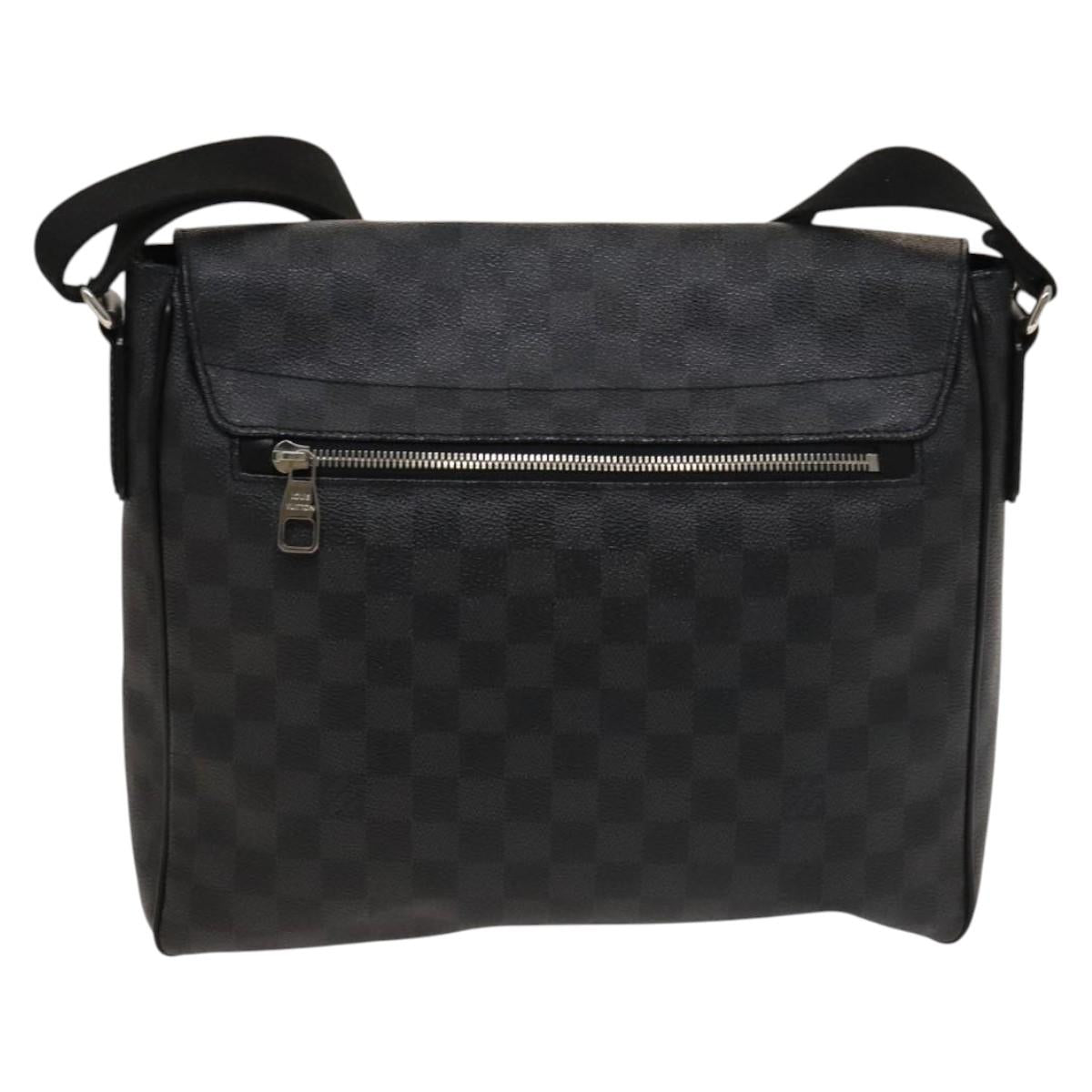 LOUIS VUITTON Damier Graphite District MM Shoulder Bag N41272 LV Auth 133908