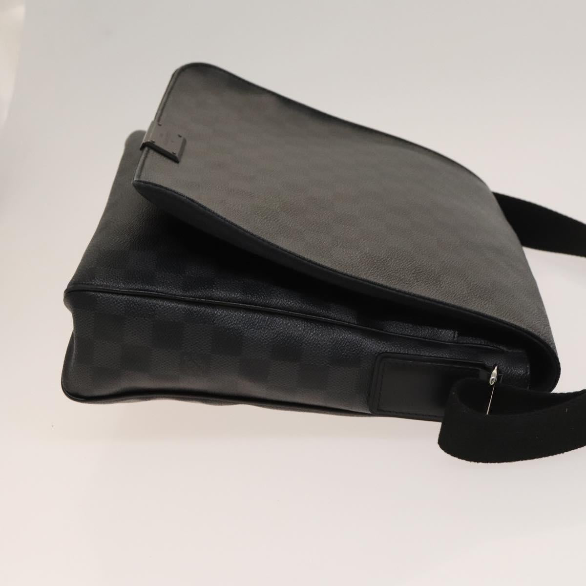 LOUIS VUITTON Damier Graphite District MM Shoulder Bag N41272 LV Auth 133908
