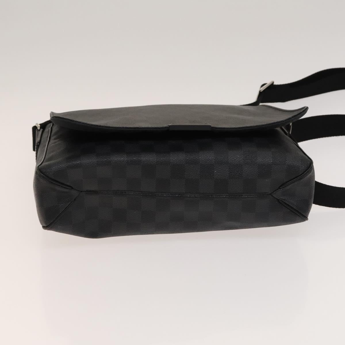 LOUIS VUITTON Damier Graphite District MM Shoulder Bag N41272 LV Auth 133908