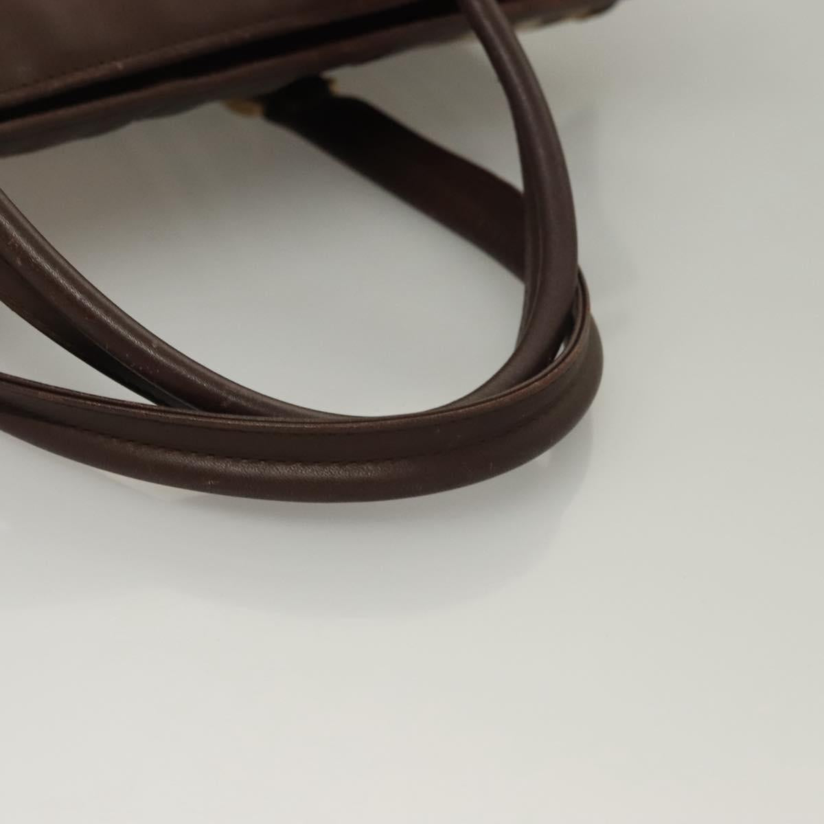 Burberrys Nova Check Hand Bag Canvas Beige Gold Auth 133911