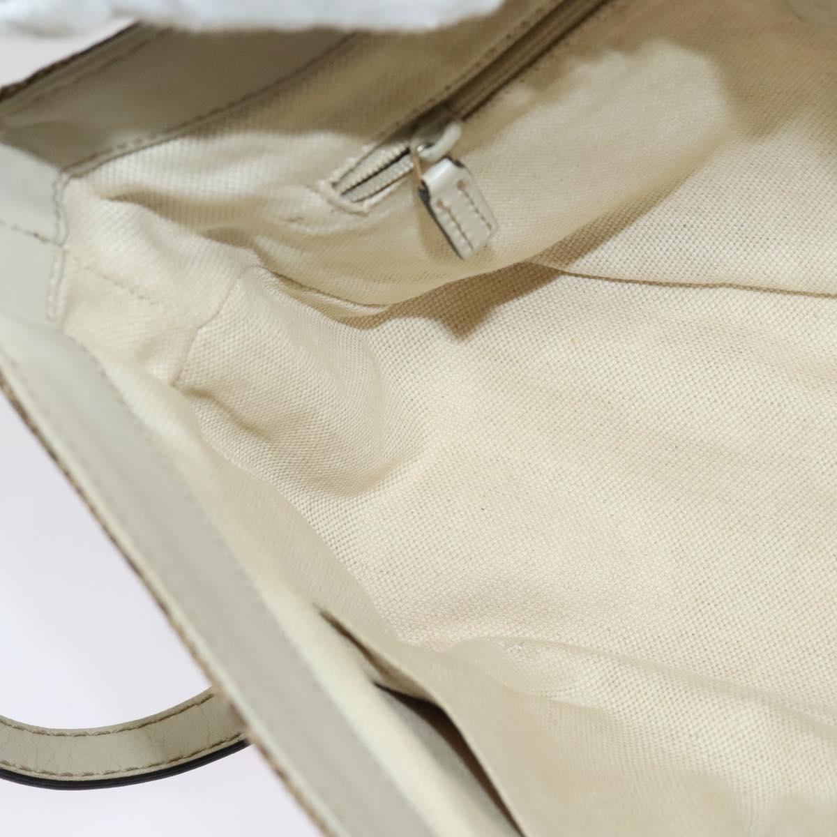 GUCCI GG Canvas Shoulder Bag Beige Silver 308452 Auth 133912