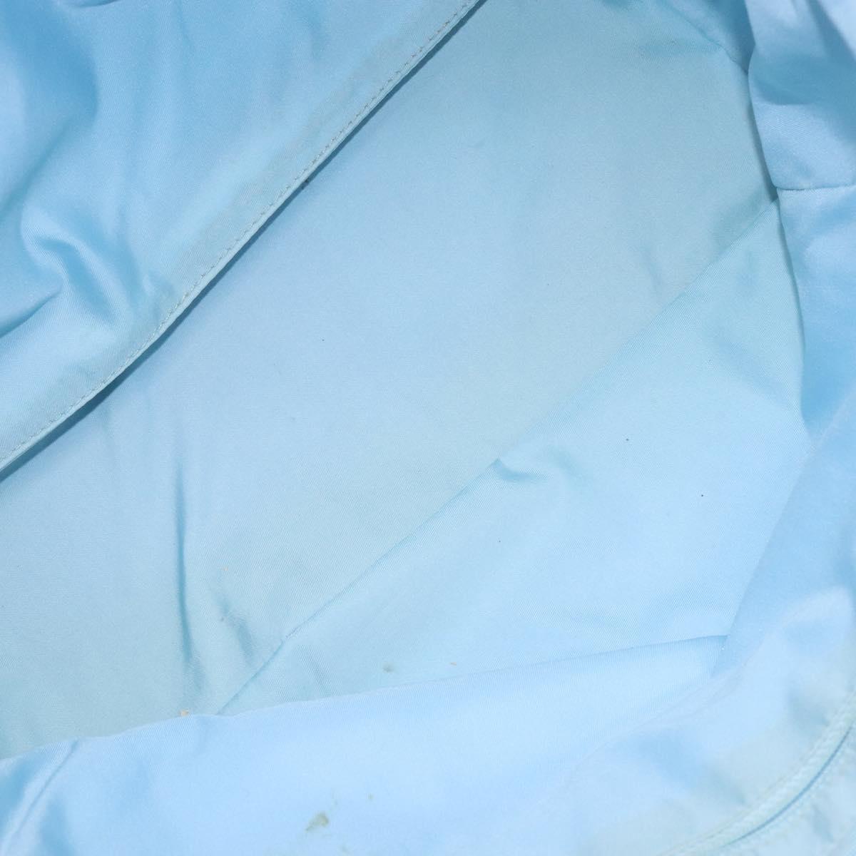 CHANEL New Travel line Tote Bag Nylon Light Blue Silver CC Auth 133917