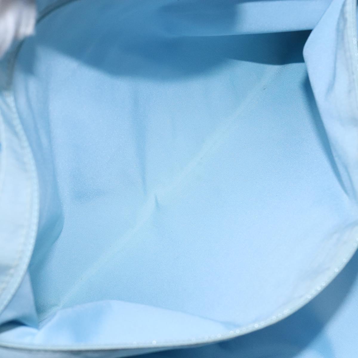 CHANEL New Travel line Tote Bag Nylon Light Blue Silver CC Auth 133917