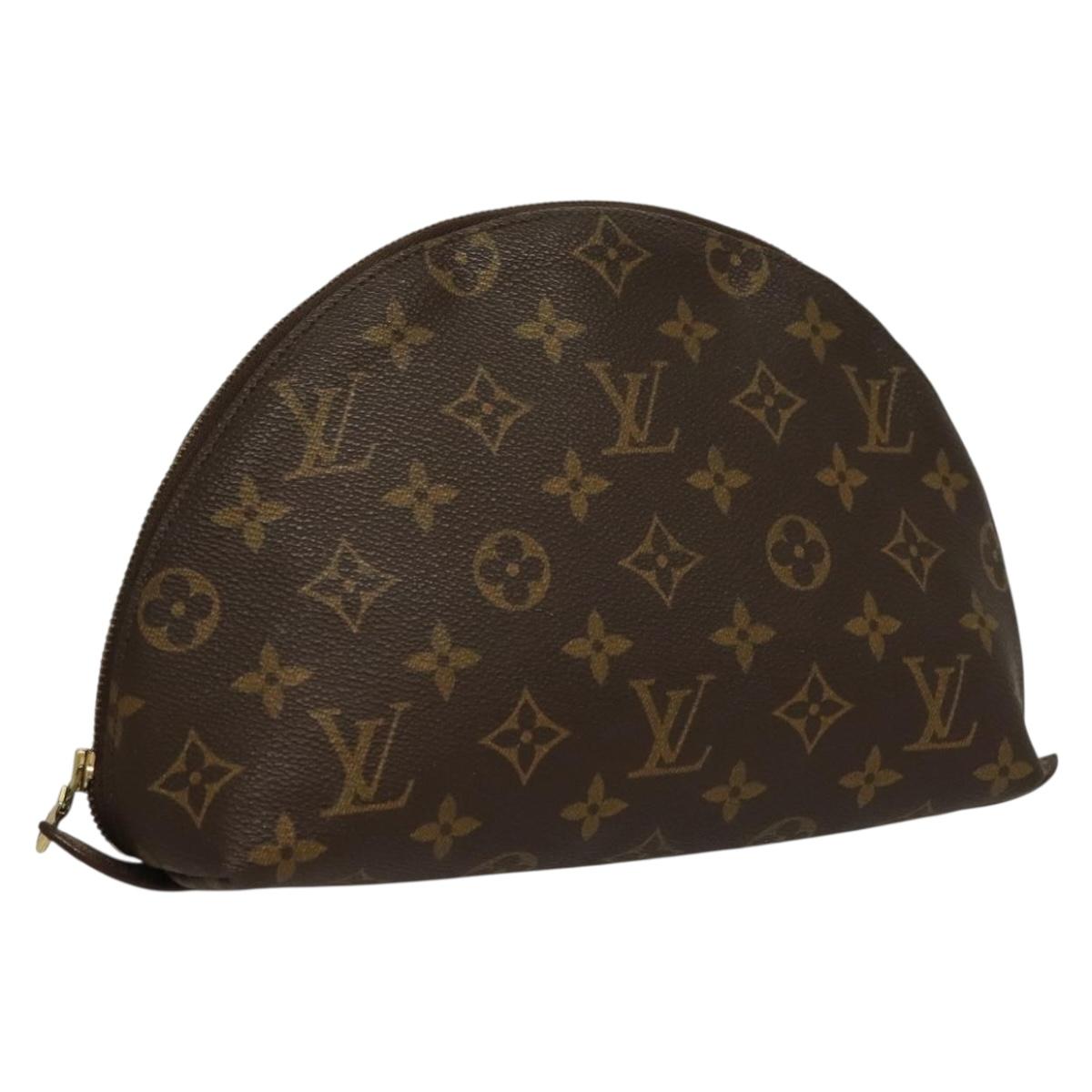 LOUIS VUITTON Monogram Trousse Demi Ronde Cosmetic Pouch M47520 LV Auth 133922
