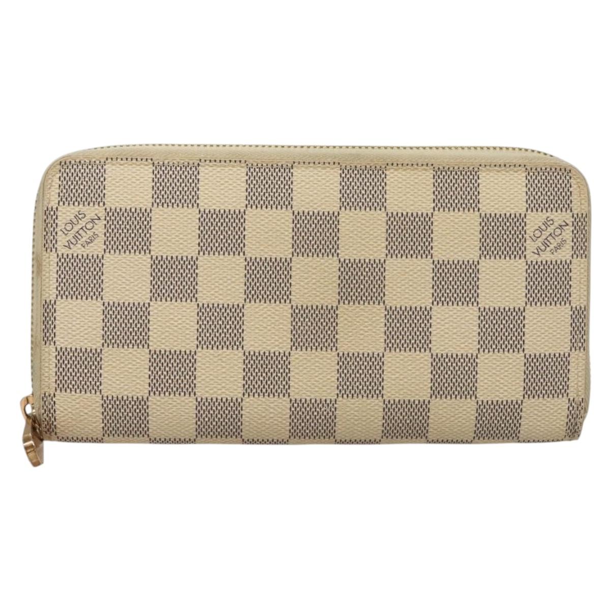 LOUIS VUITTON Damier Azur Zippy Wallet Long Wallet N60019 LV Auth 133941